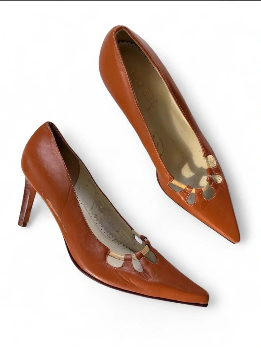 Ralph Lauren Pointed Toe Cutout Flats - Brown